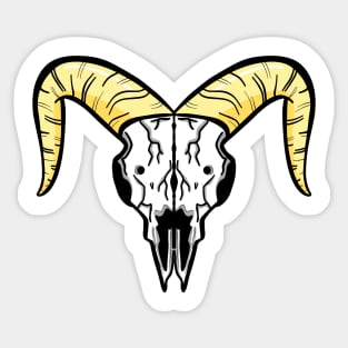 Animal Ram Skull Mascot Logo Illustration Cartoon Sticker